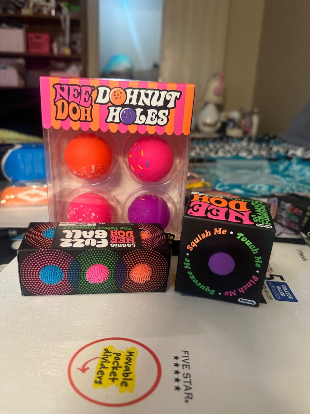 NeeDoh 3-In-1 Variety Bundle • Classic Glob Fuzz Donut NIB